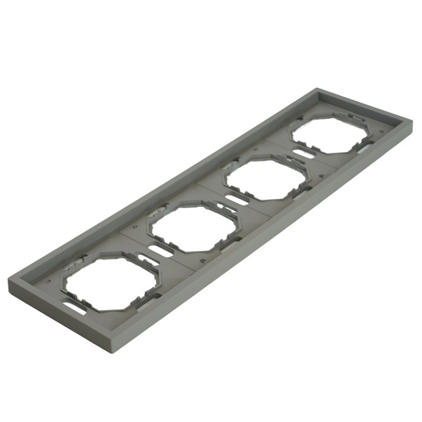 Рамка STEKKER, PFR00-5004-10  4-местная, серия Эмили, платиново-серый, soft touch 49965