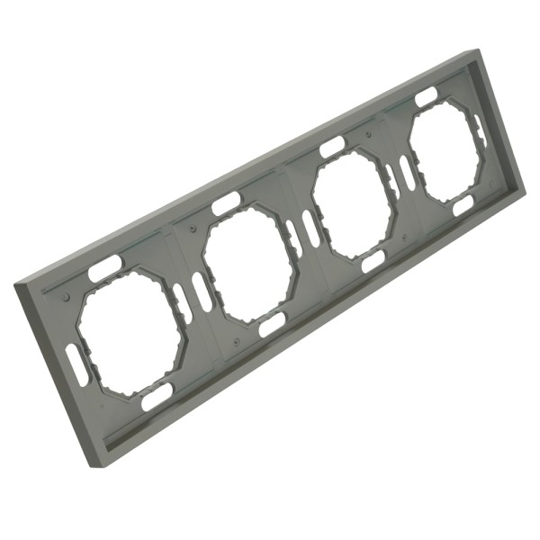 Рамка STEKKER, PFR00-5004-10  4-местная, серия Эмили, платиново-серый, soft touch 49965