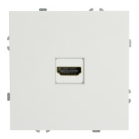 Розетка HDMI 2.0 Type A (механизм), STEKKER, серия Эмили, RST00-5118-01, белый фарфор, soft touch 50163
