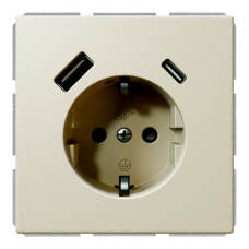 Розетка SCHUKO® с зарядным USB-интерфейсом 25Вт (A+C) - FD (сахара), артикул FD5501USB-25SH