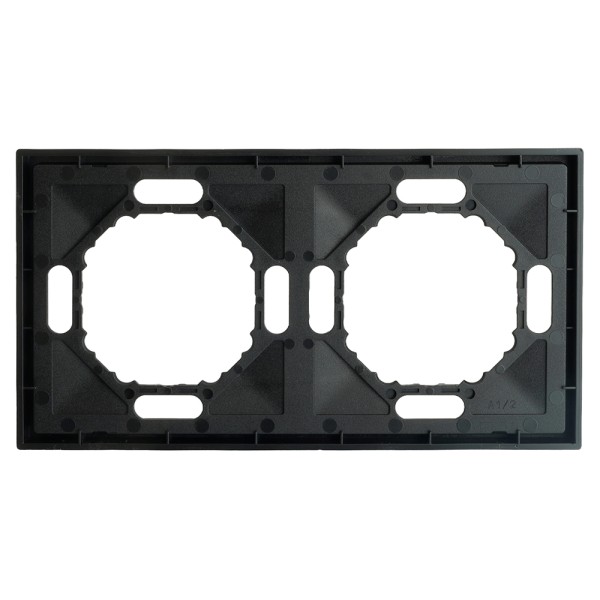 Рамка STEKKER, PFR00-5002-05 2-местная, серия Эмили, черный уголь, soft touch 49859