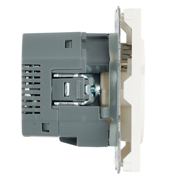 Розетка 1-местная з/ш с/з 16А + USB + Type C (механизм), Stekker, 250В, 20W, серия Эмили, белый фарфор, soft-touch, RST16-5119-0