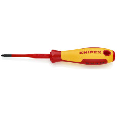 Отвёртка PlusMinus Pozidriv PZ/S 1 Slim VDE 1000V, длина стержня 80 мм, L-187 мм (KNIPEX)