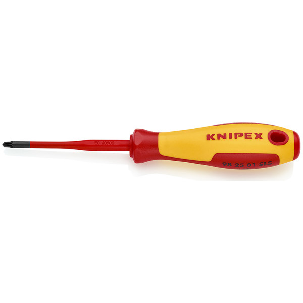 Отвёртка PlusMinus Pozidriv PZ/S 1 Slim VDE 1000V, длина стержня 80 мм, L-187 мм (KNIPEX)