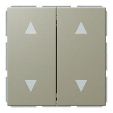 Кнопка 2-клавишная 10A в нейтральном положении, для штор с клавишей - FD (тауп матовый - soft touch), артикул FD3028PTM