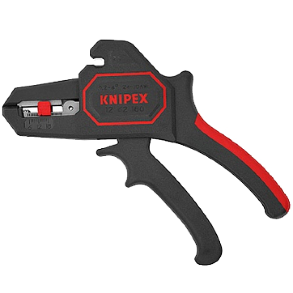 Стриппер автоматический, зачистка: D 0.2 - 6 мм, (AWG 24-10), рез кабеля: 2.5 мм, L-195 мм (KNIPEX)