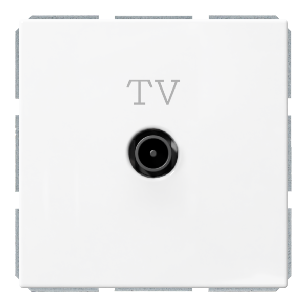 Розетка TV оконечная с накладкой - FD (белый глянцевый), артикул FD6001W