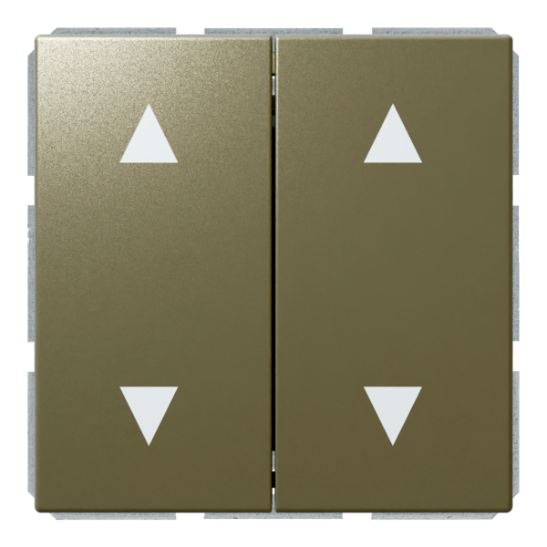 Кнопка 2-клавишная 10A в нейтральном положении, для штор с клавишей - FD (бронза), артикул FD3028BR