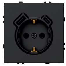 Розетка 1-местная з/ш с/з 16А + USB + Type C (механизм), Stekker, 250В, 20W, серия Эмили, черный уголь, soft-touch, RST16-5119-0