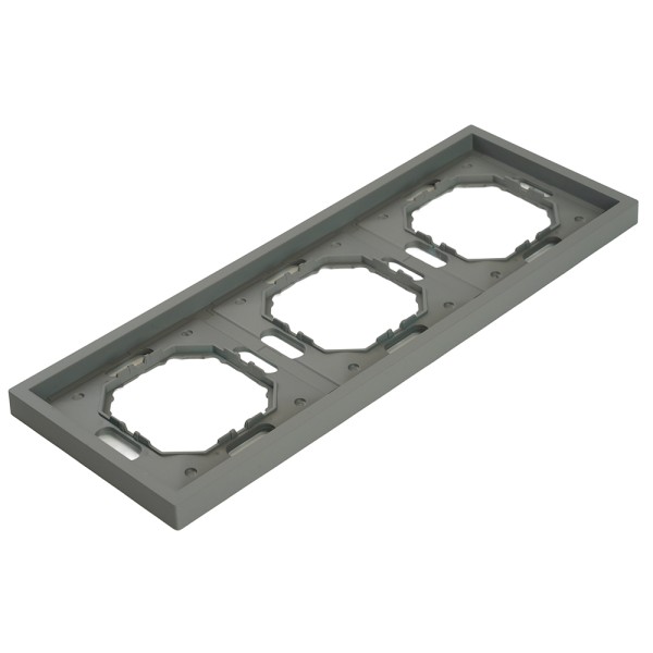 Рамка STEKKER, PFR00-5003-10  3-местная, серия Эмили, платиново-серый, soft touch 49964