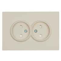Розетка 2-местная с защитной шторкой, STEKKER,  б/з, 250В, 16А, серия Эмили, RST16-5116-08, кашемир, soft touch 49903