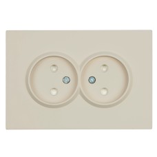 Розетка 2-местная с защитной шторкой, STEKKER,  б/з, 250В, 16А, серия Эмили, RST16-5116-08, кашемир, soft touch 49903