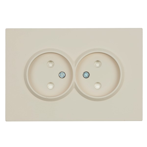 Розетка 2-местная с защитной шторкой, STEKKER,  б/з, 250В, 16А, серия Эмили, RST16-5116-08, кашемир, soft touch 49903