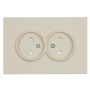 Розетка 2-местная с защитной шторкой, STEKKER,  б/з, 250В, 16А, серия Эмили, RST16-5116-08, кашемир, soft touch 49903