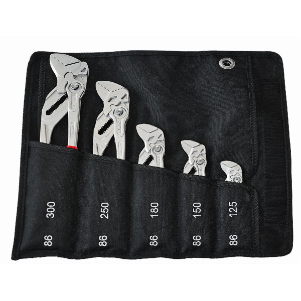 Набор переставных клещей-гаечных ключей KN-8603XXX в чехле, 5 предметов, L-125/150/180/250/300 мм, C