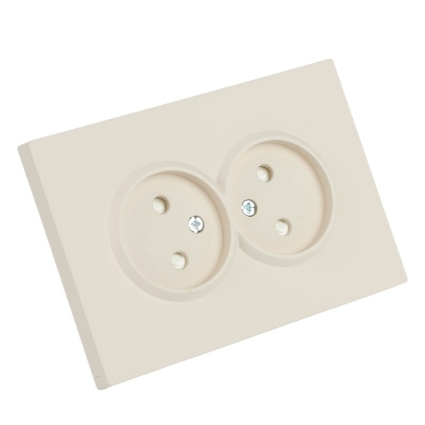 Розетка 2-местная с защитной шторкой, STEKKER,  б/з, 250В, 16А, серия Эмили, RST16-5116-08, кашемир, soft touch 49903