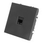 Розетка компьютерная 1-местная RJ-45 (механизм), STEKKER, серия Эмили, RST00-5117-05, черный уголь, soft touch  49847