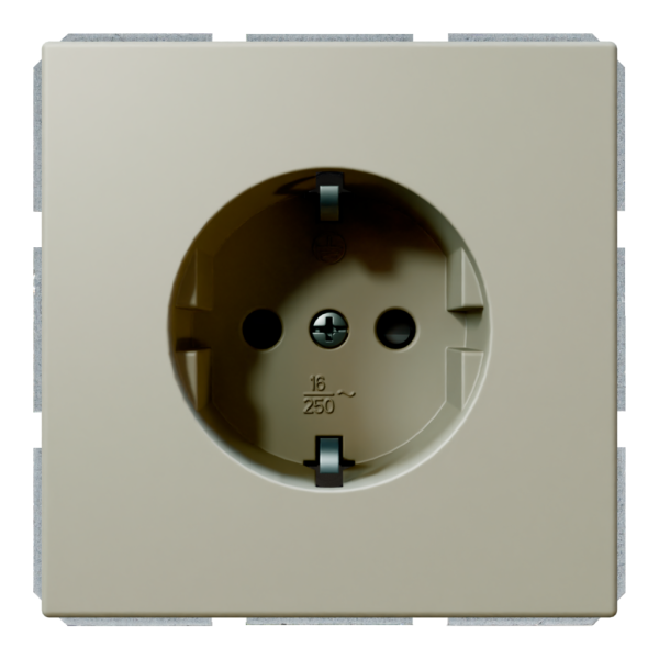 Розетка SCHUKO® 16A со шторками - FD (тауп матовый - soft touch), артикул FD5501PTM