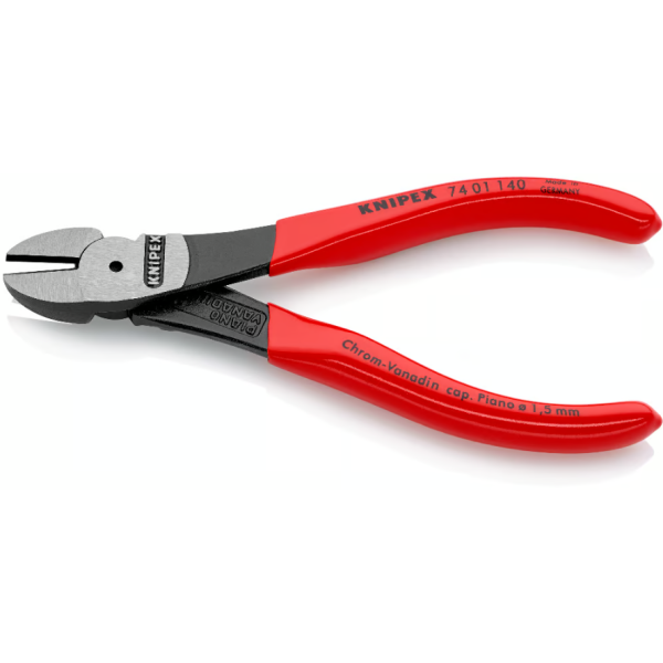 Бокорезы особой мощности, L-140 мм, чёрные, обливные рукоятки (KNIPEX)