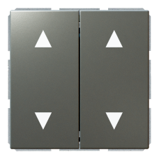 Кнопка 2-клавишная 10A в нейтральном положении, для штор с клавишей - FD (никель), артикул FD3028NI