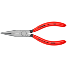 Длинногубцы, плоскокруглые рифлённые губки 42 мм, L-140 мм, чёрные, обливные рукоятки (KNIPEX)
