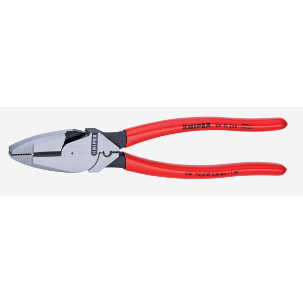 Плоскогубцы электромонтёра Lineman's Pliers, с приспособлением для протяжки кабеля, L-240 мм, обливн
