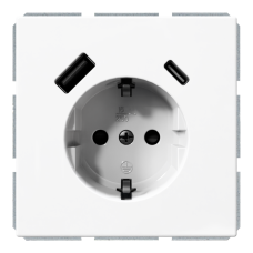 Розетка SCHUKO® с зарядным USB-интерфейсом 25Вт (A+C) - FD (белый глянцевый), артикул FD5501USB-25W