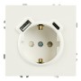 Розетка 1-местная з/ш с/з 16А + USB + Type C (механизм), Stekker, 250В, 20W, серия Эмили, белый фарфор, soft-touch, RST16-5119-0