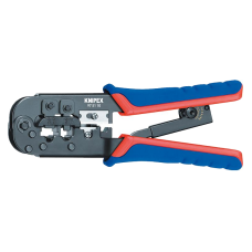 Пресс-клещи для штекеров типа RJ (Western), кол-во гнёзд: 2, RJ 11/12, RJ 45, L-190 мм, чёрные, 2-комп. рукоятки (KNIPEX)