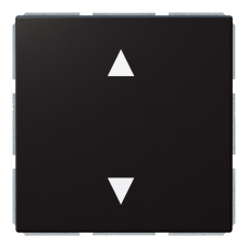 Кнопка 1-клавишная 10A в нейтральном положении, для штор с клавишей - FD (черный матовый - soft touch), артикул FD3018PBM