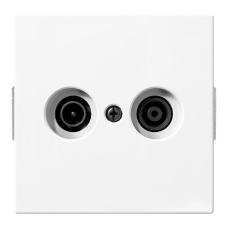 Розетка TV-FM оконечная с накладкой - FD (белый глянцевый), артикул FD6204W