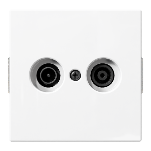 Розетка TV-FM оконечная с накладкой - FD (белый глянцевый), артикул FD6204W