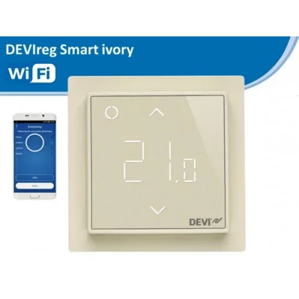 Беспроводной программируемый терморегулятор DEVI Devireg Smart (Wi-Fi), бежевый