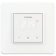 Терморегулятор для теплого пола terneo s, сенсорный, непрограммируемый, с таймером, цвет белый/слоновая кость