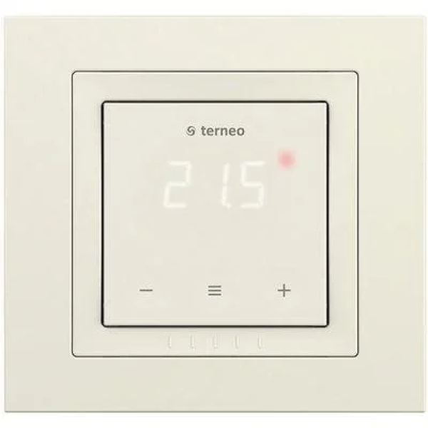 Терморегулятор для теплого пола terneo s, сенсорный, непрограммируемый, с таймером, цвет белый/слоновая кость