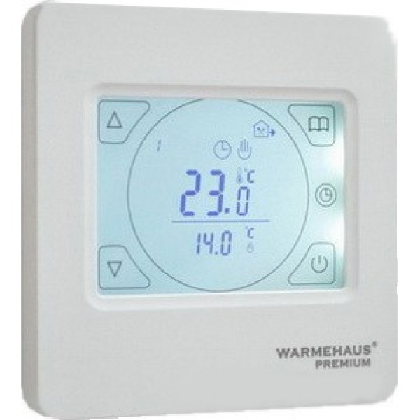 Программируемый терморегулятор теплого пола Warmehaus TouchScreen, белый