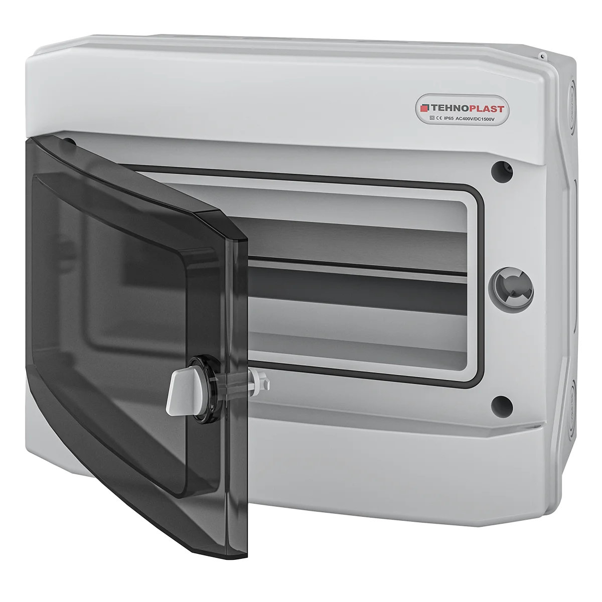 N12-D, Щит навесной, 1 ряд, 12 мод., прозрач. дверца, IP65