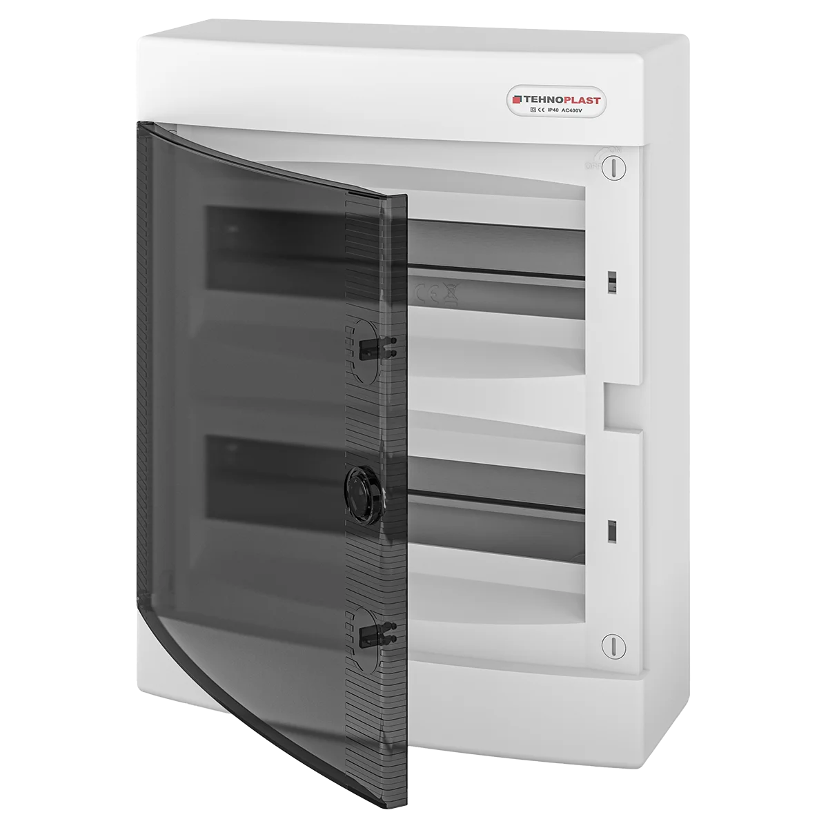 N24C, Щит навесной, 2 ряда, 24 мод., прозрач. дверца, IP40