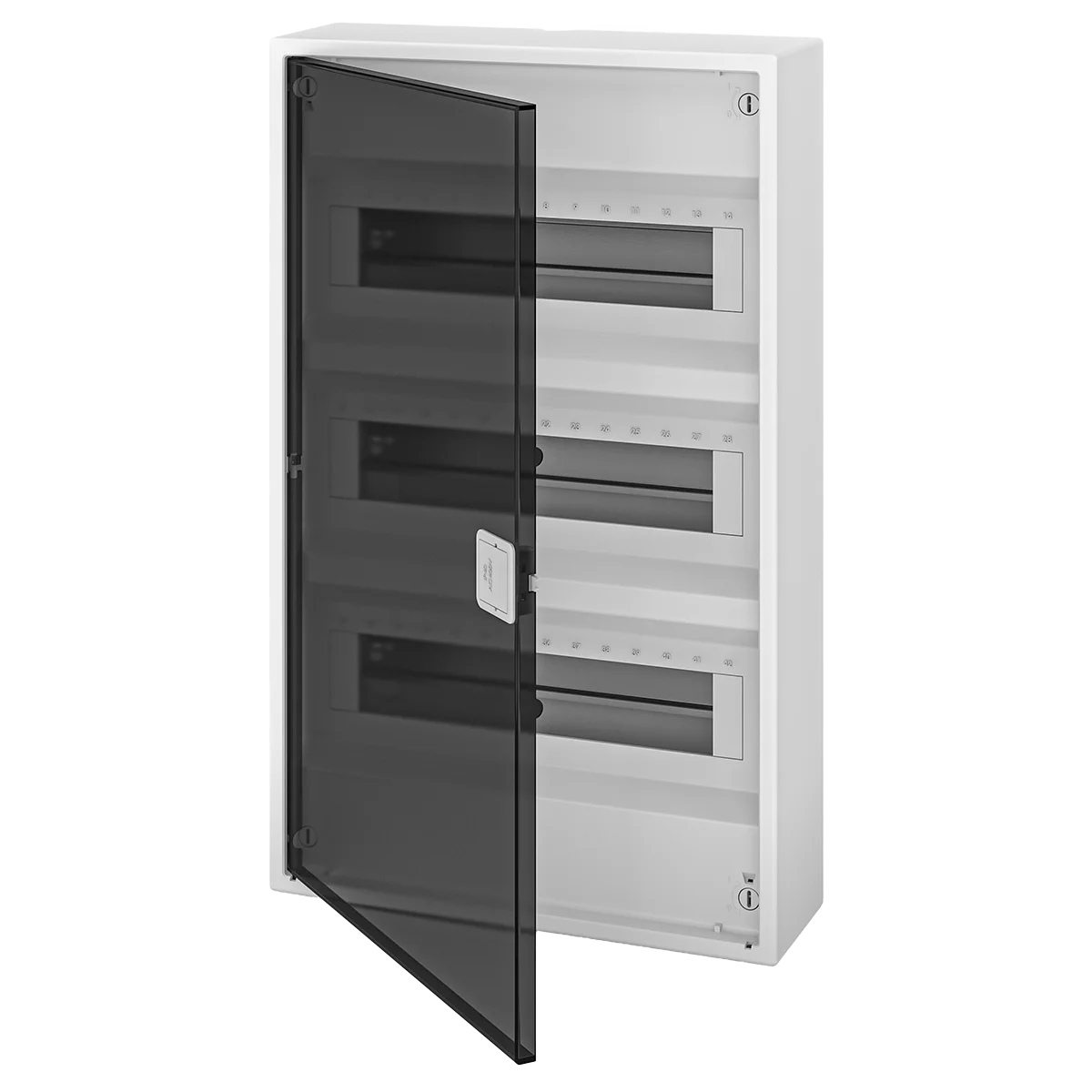 N36-ALFA, Щит навесной, 3 ряда, 36+6 мод., прозрач. дверца, IP40