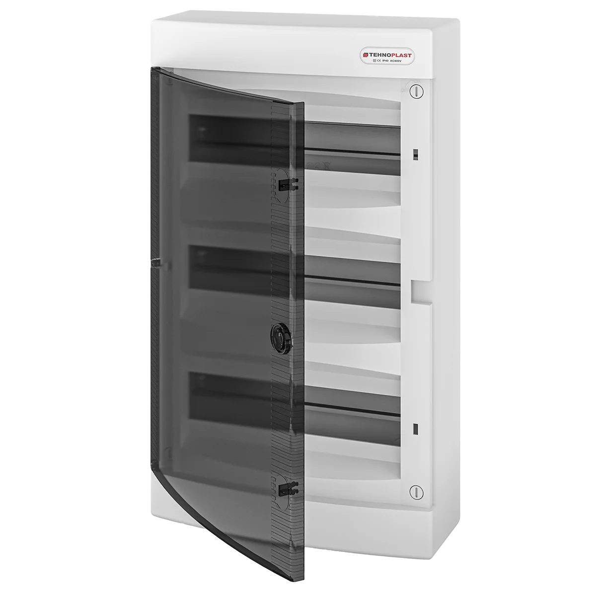 N36C, Щит навесной, 3 ряда, 36 мод., прозрач. дверца, IP40