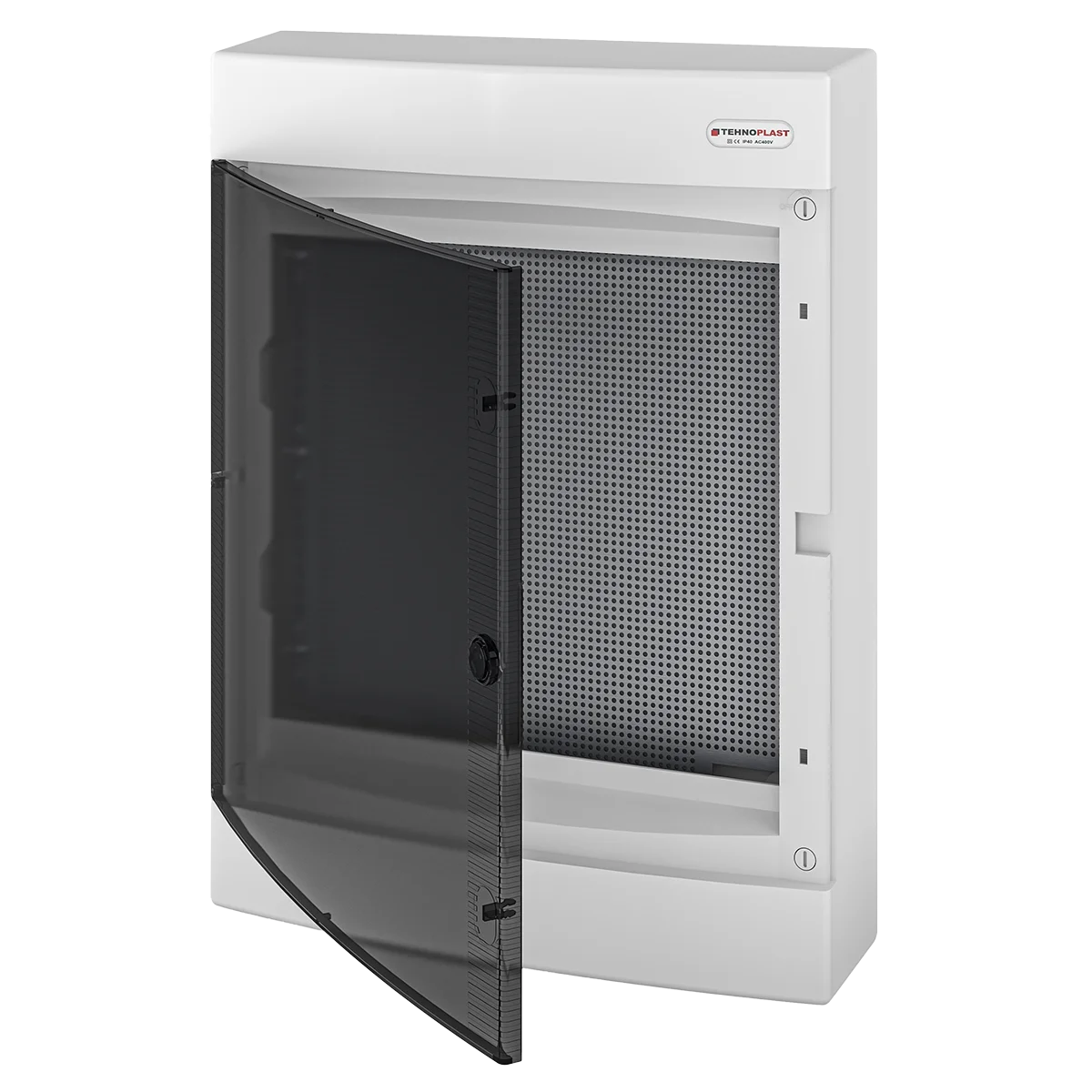 N3x18C IT, Щит навесной мультимедийный, 3 ряда, прозрач. дверца, IP40