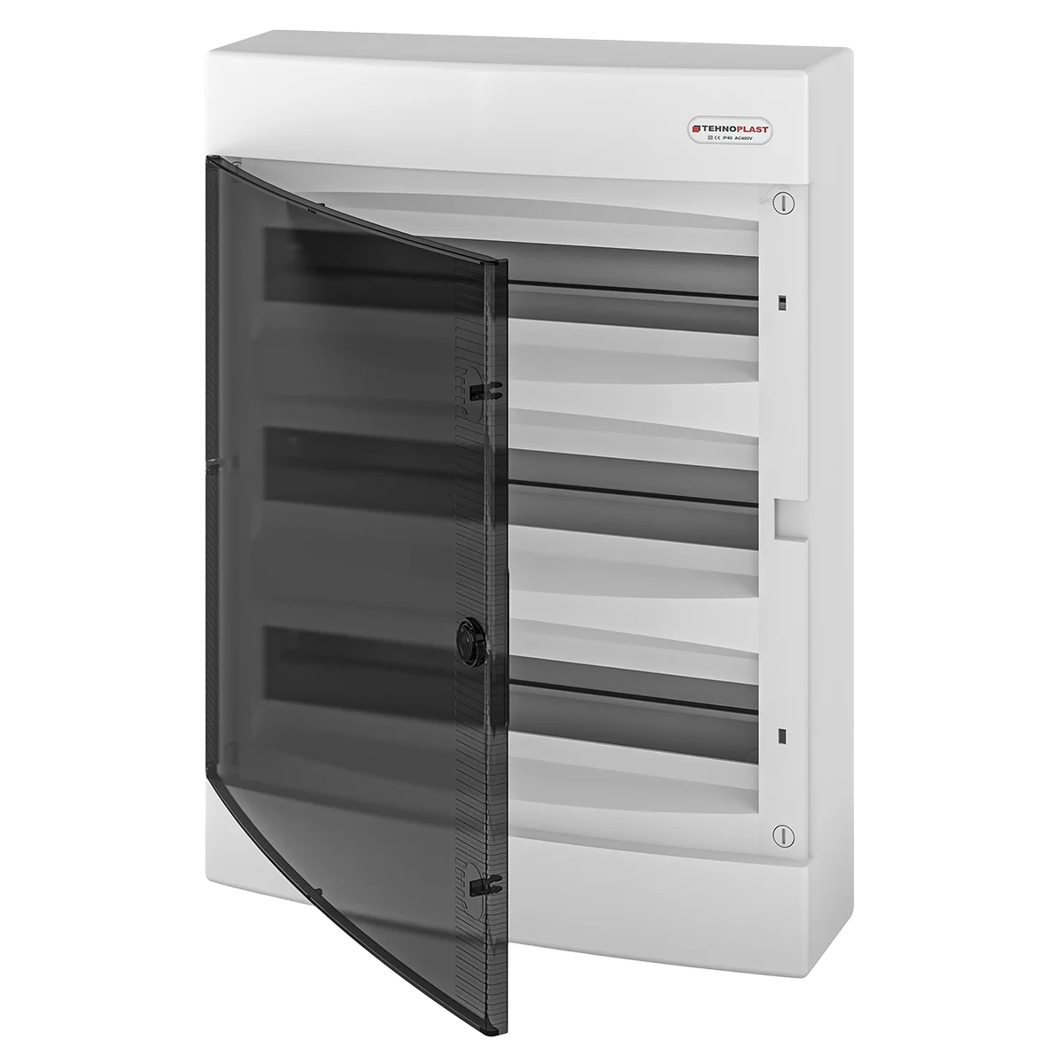 N3x18C, Щит навесной, 3 ряда, 54 мод., прозрач. дверца, IP40