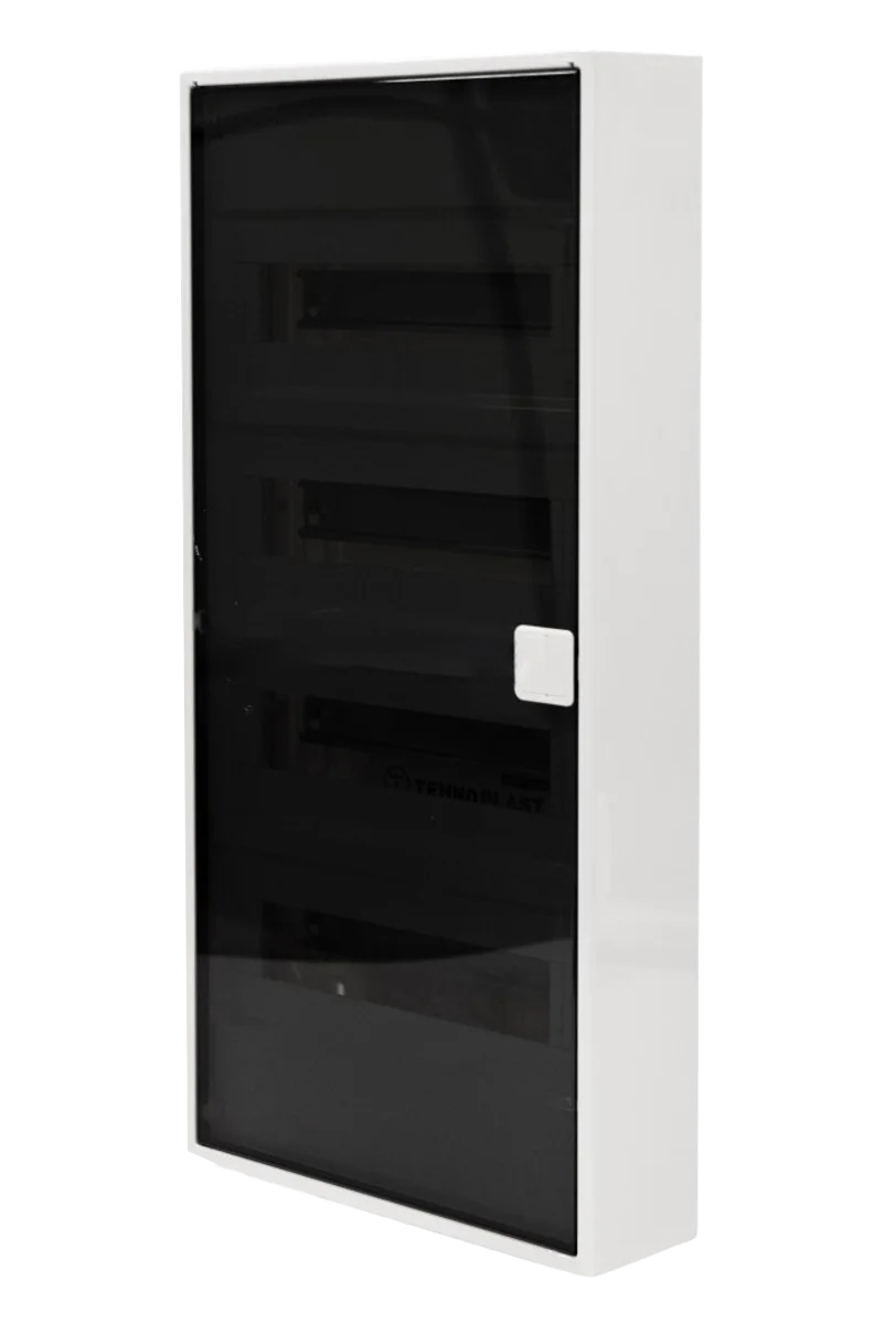 N48-ALFA IT, Щит навесной мультимедийный, 4 ряда, прозрач. дверца, IP40