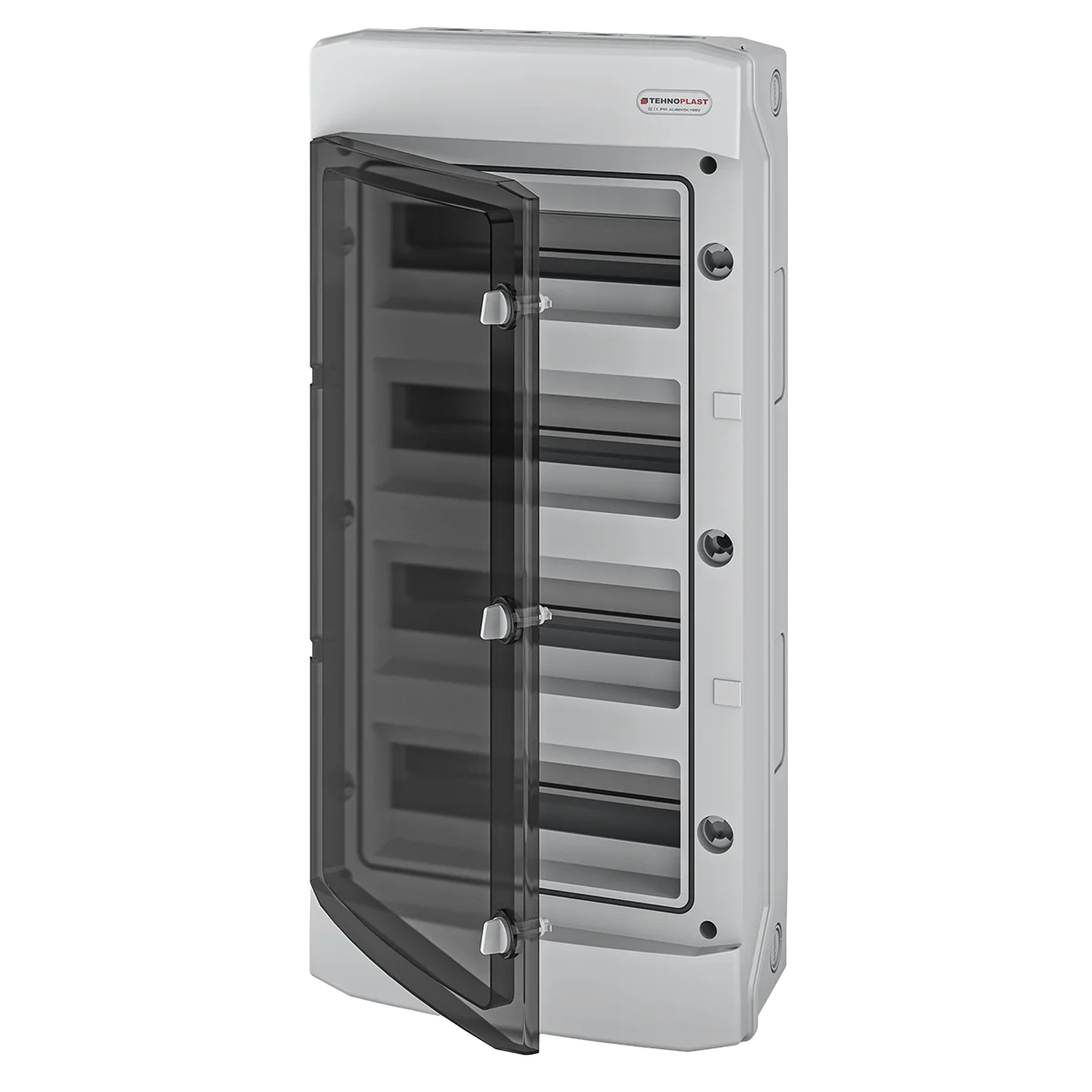 N48-D, Щит навесной, 4 ряда, 48 мод., прозрач. дверца, IP65