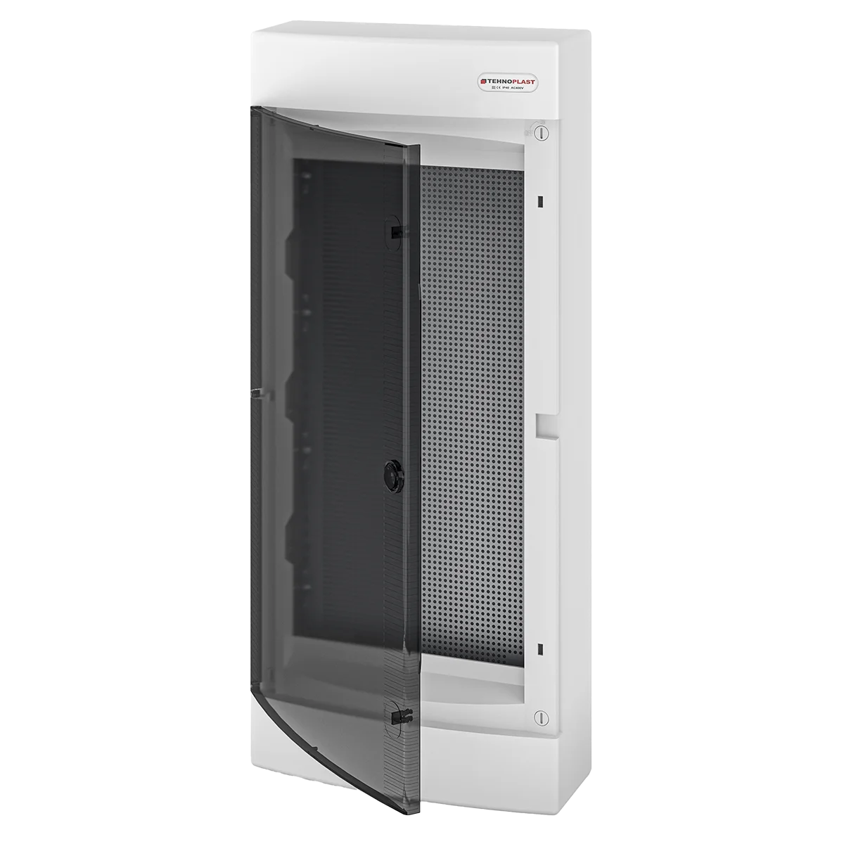 N48C IT, Щит навесной мультимедийный, 4 ряда, прозрач. дверца, IP40