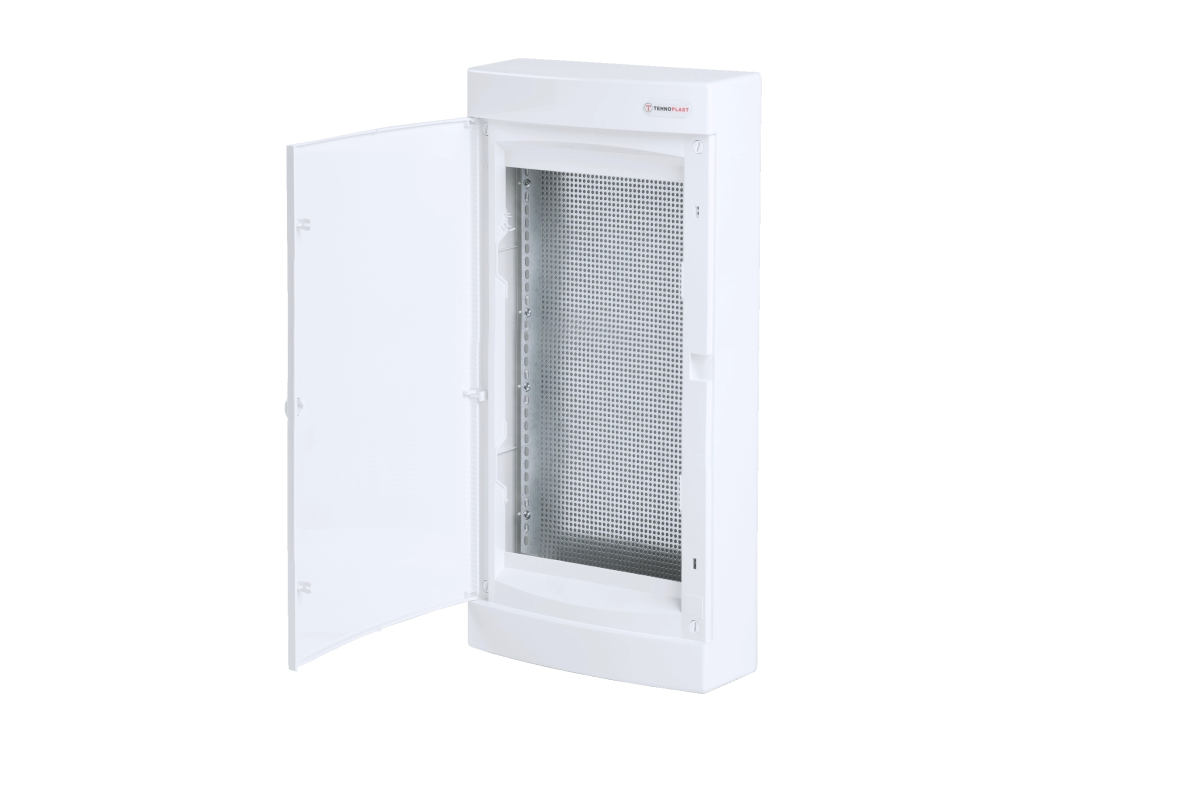 N48CW IT, Щит навесной мультимедийный, 4 ряда, белая дверца, IP40