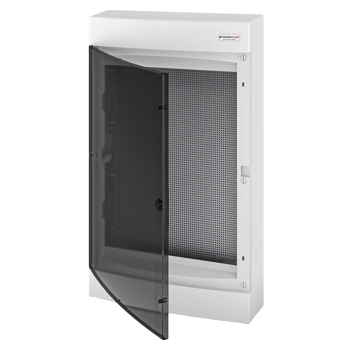 N4x18C IT, Щит навесной мультимедийный, 4 ряда, прозрач. дверца, IP40