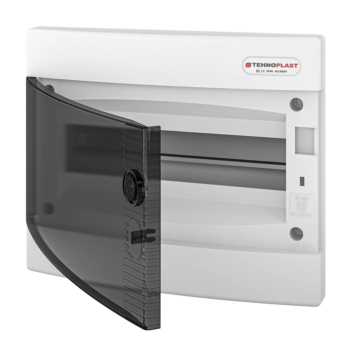 U12C, Щит встраиваемый, 1 ряд, 12 мод., прозрач. дверца, IP40