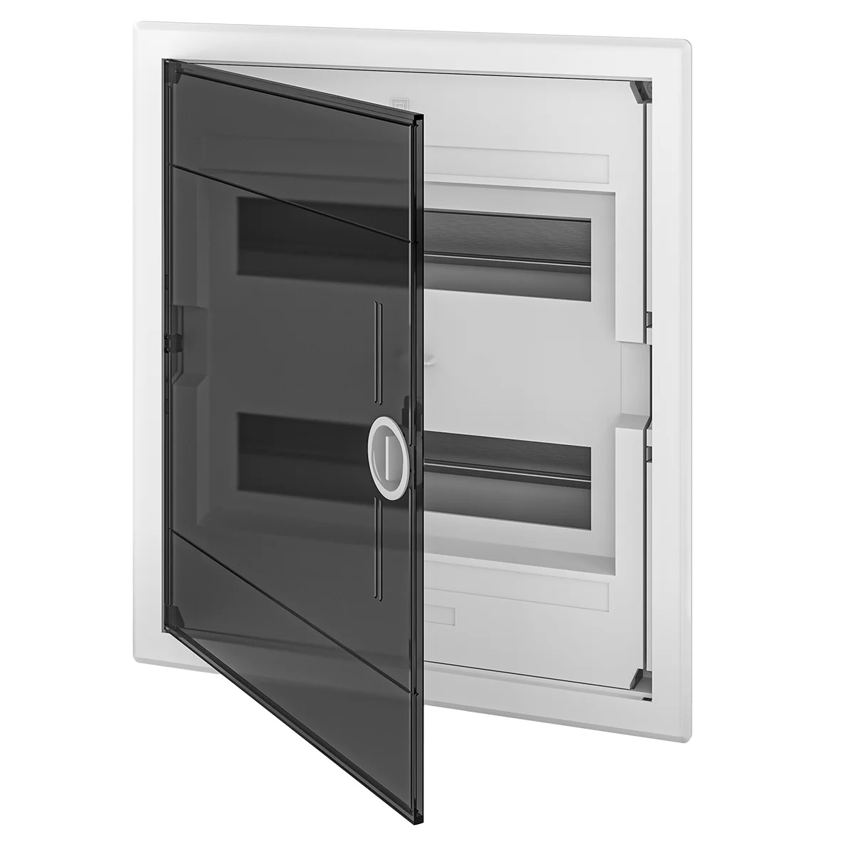 U24A, Щит встраиваемый, 2 ряда, 24+4 мод., прозрач. дверца, IP40