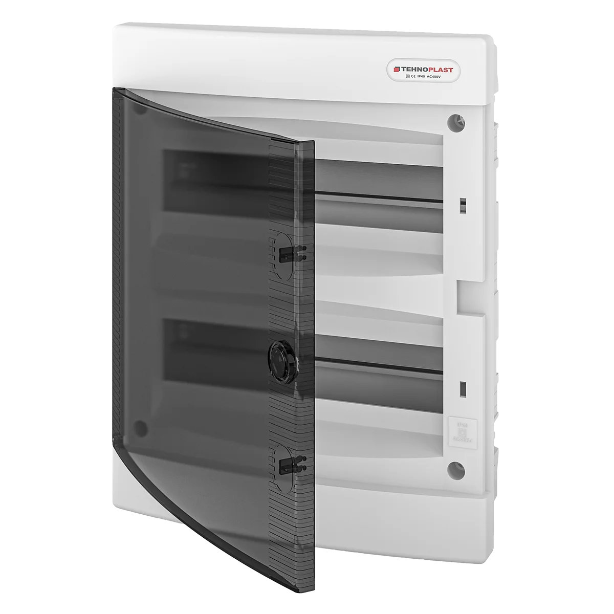 U24C, Щит встраиваемый, 2 ряда, 24 мод., прозрач. дверца, IP40